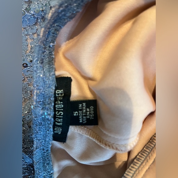 Light Blue Sparkly Homecoming Dress - Picture 3 of 3